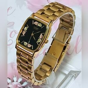 Men's Citizen 12K Black Hills Gold Leaves Watch With Golden Band
